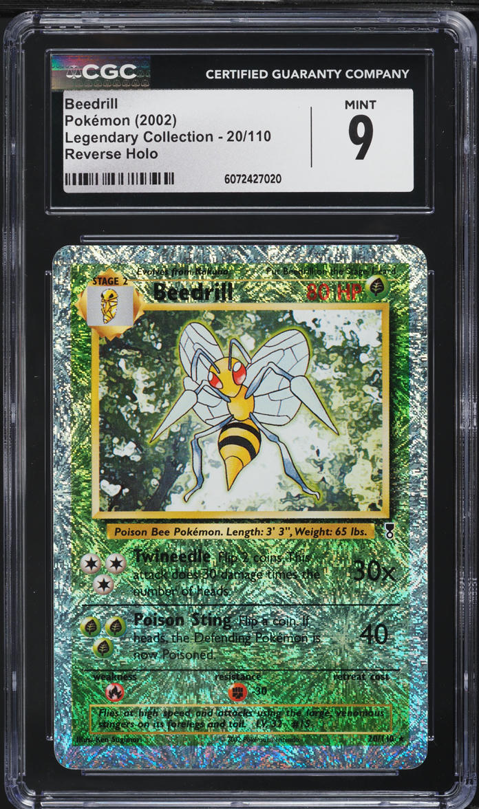 2002 Pokemon Legendary Collection Reverse Holo Beedrill #20 CGC 9