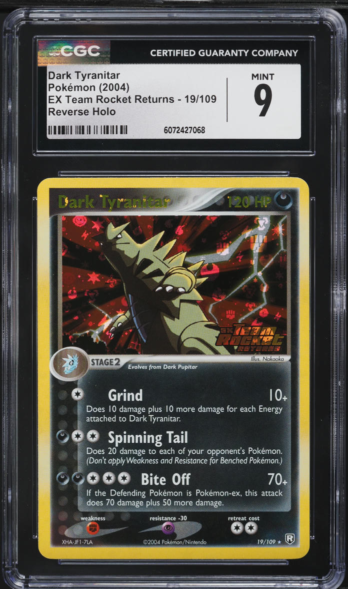2004 Pokemon EX Team Rocket Returns Reverse Holo Dark Tyranitar #19 CGC 9 MINT