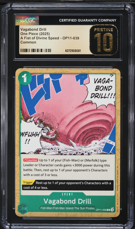 2025 One Piece A Fist Of Divine Speed Vagabond Drill #OP11-039 CGC