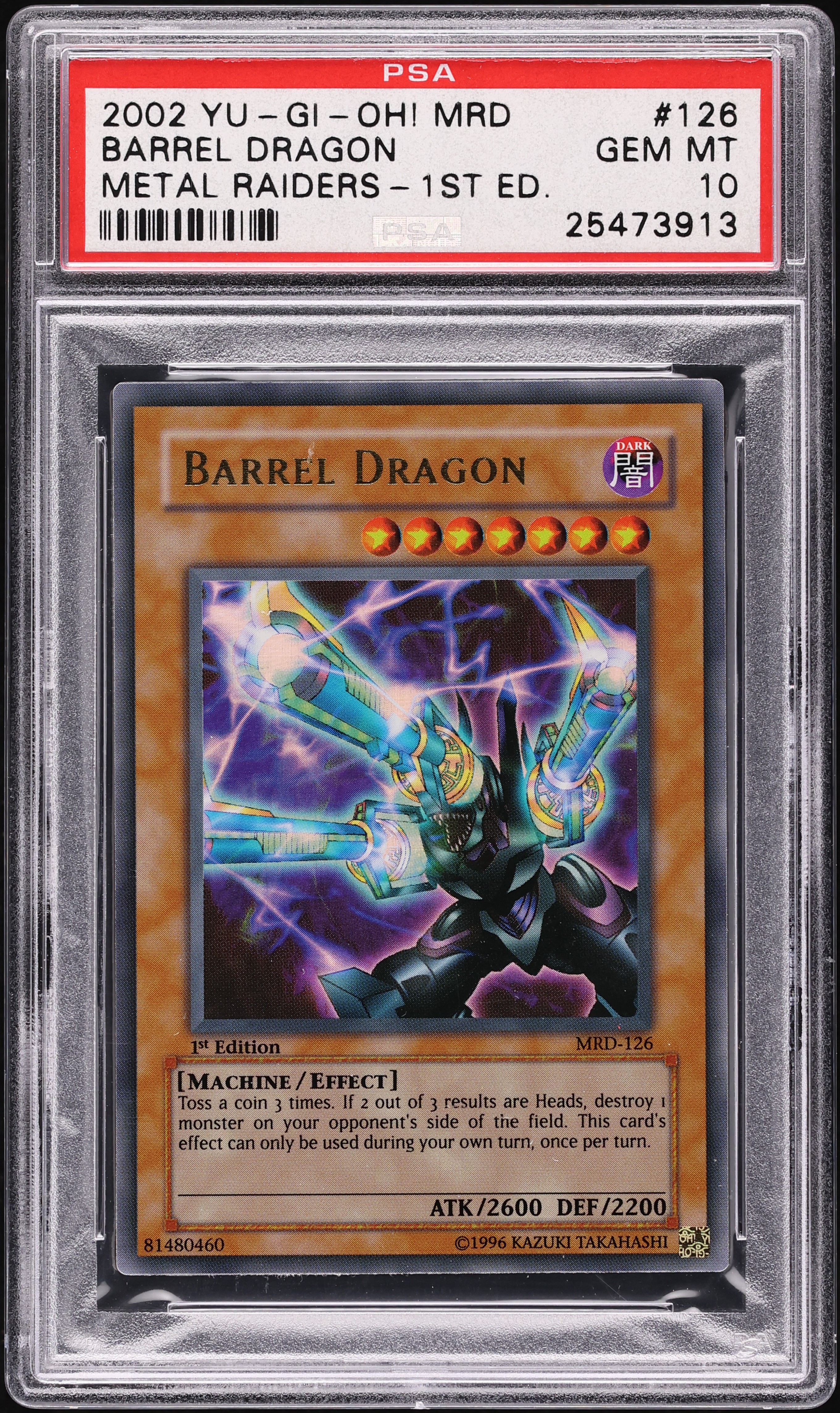 2002 Yu-Gi-Oh! Metal Raiders 1st Edition Barrel Dragon #MRD-126