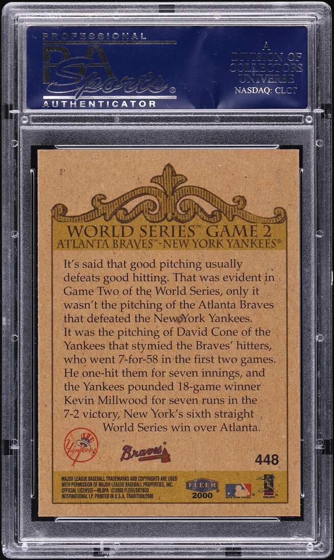2000 Fleer World Series Derek Jeter #448 PSA 10 GEM MINT