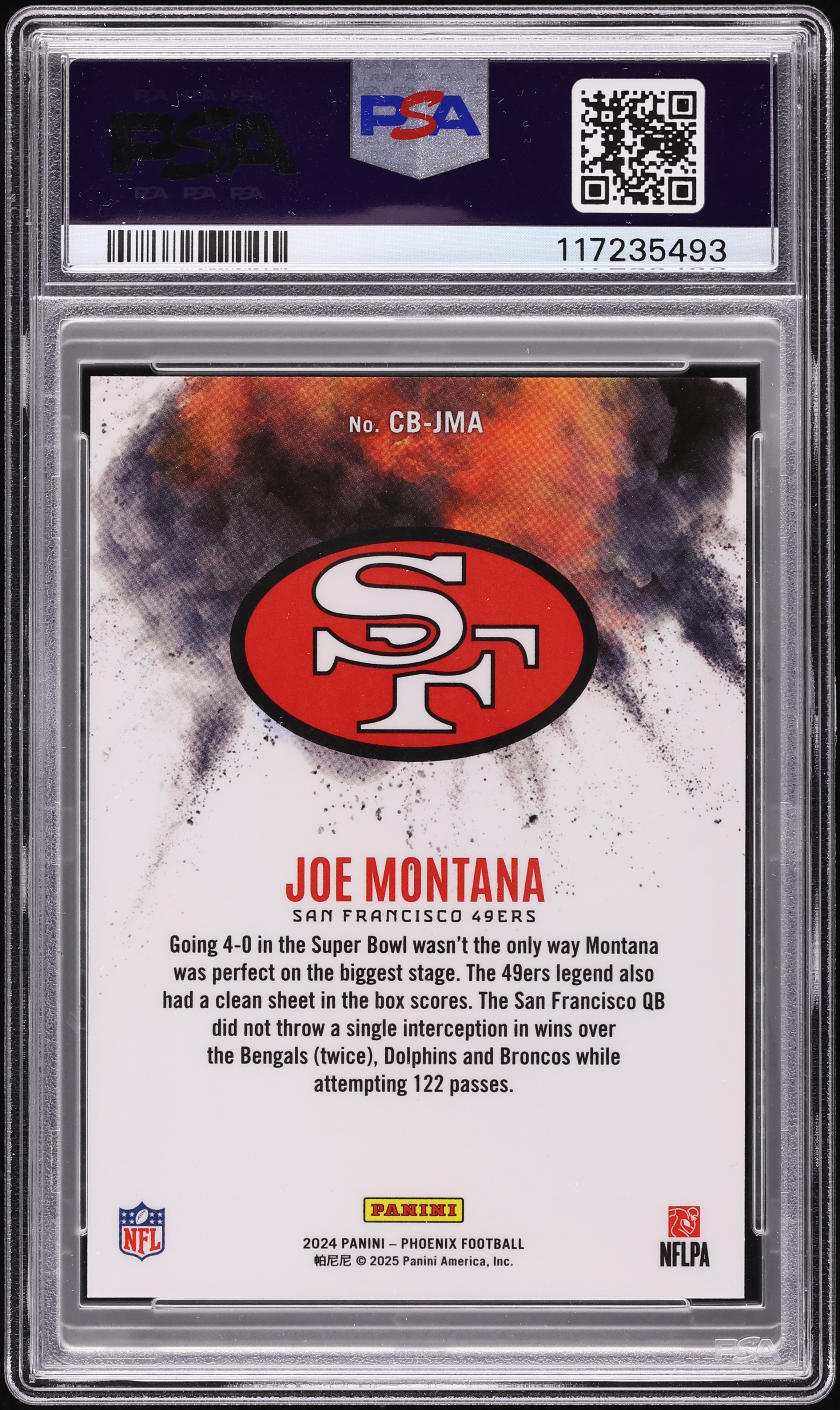 2024 Panini Phoenix Color Blast Joe Montana #CB-JMA PSA 10 GEM