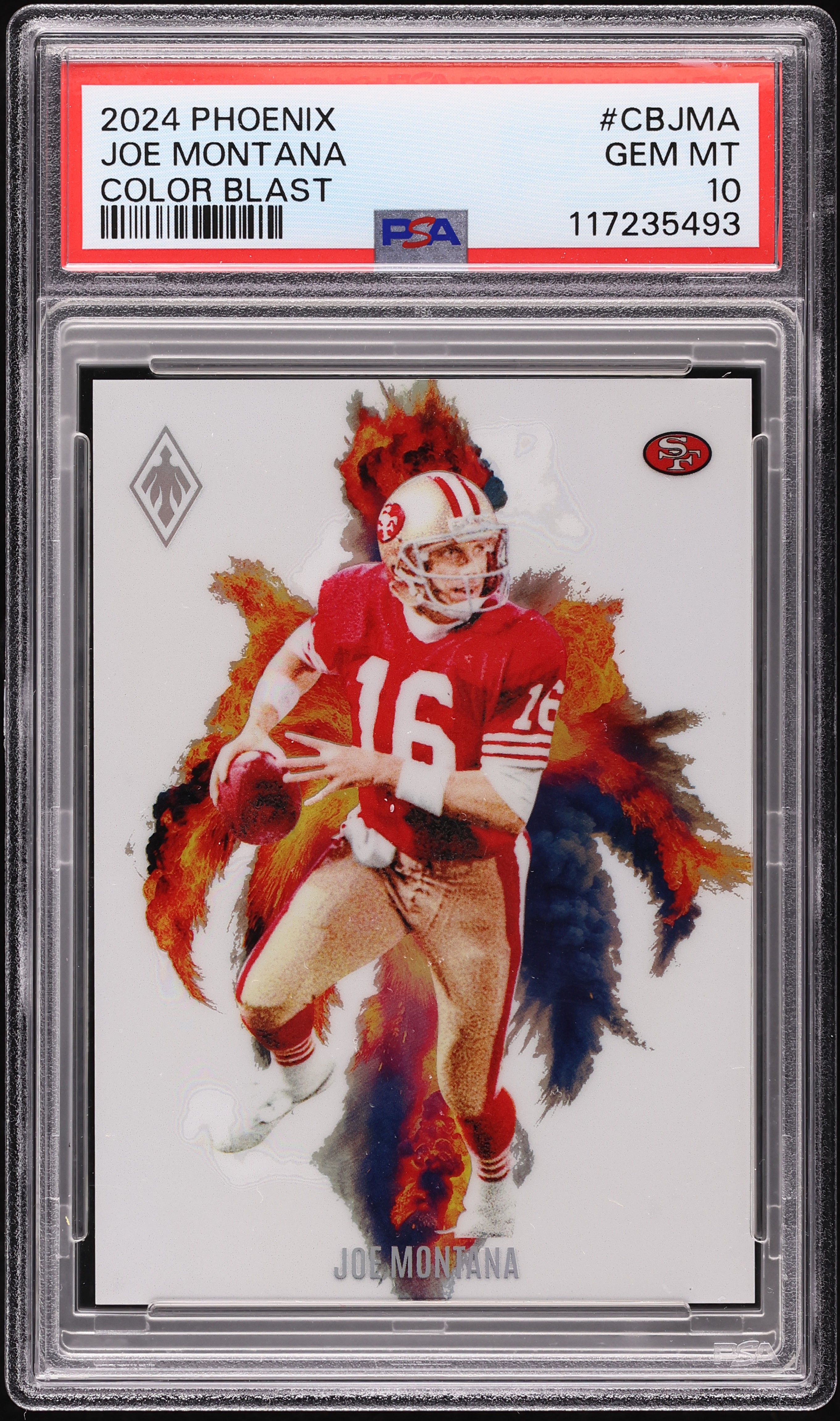 2024 Panini Phoenix Color Blast Joe Montana #CB-JMA PSA 10 GEM