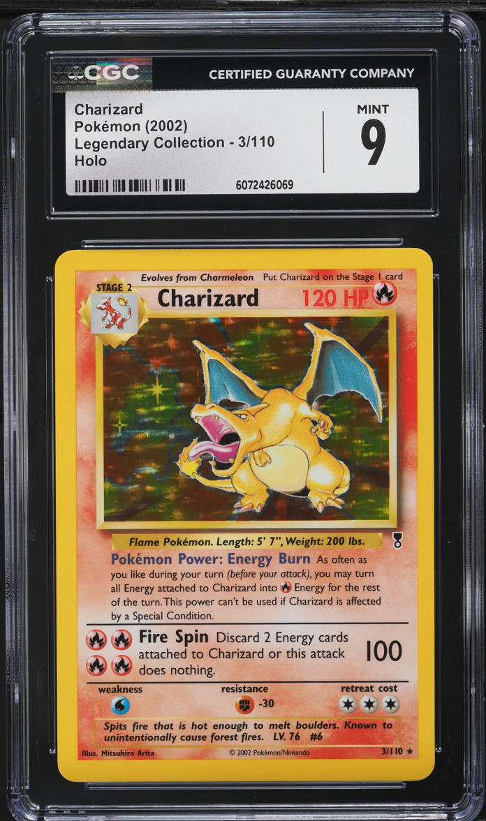 2002 Pokemon Legendary Collection Holo Charizard #3 CGC 9 MINT