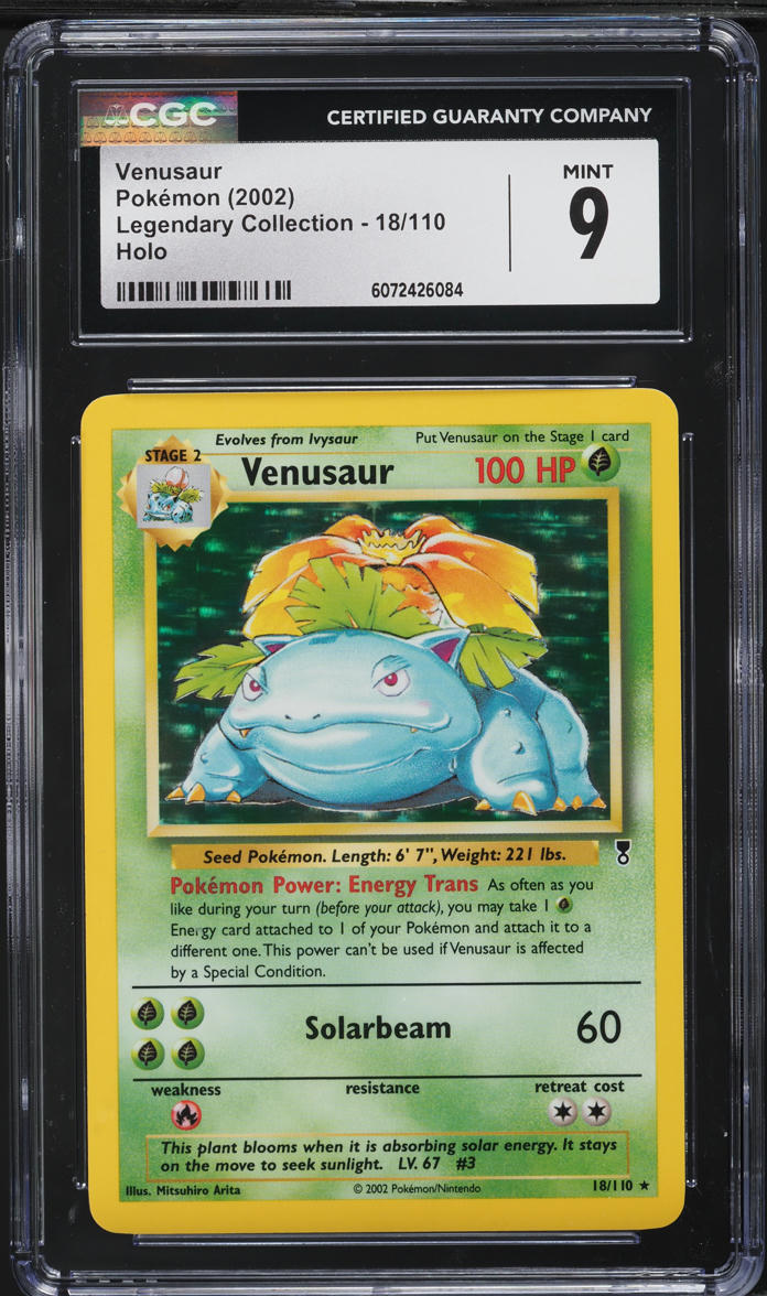 2002 Pokemon Legendary Collection Holo Venusaur #18 CGC 9 MINT