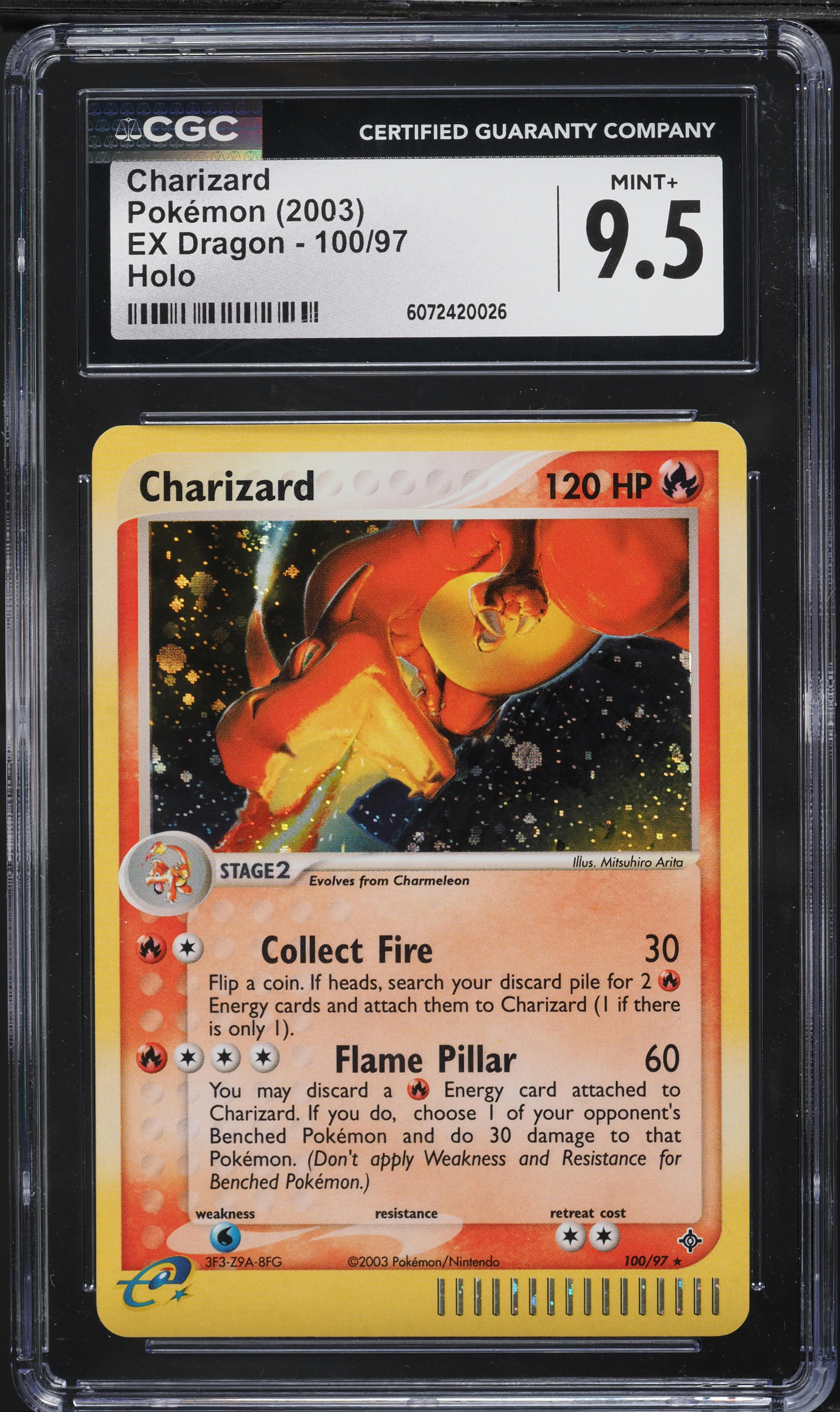 2003 Pokemon EX Dragon Holo Charizard #100 CGC 9.5 MINT+ on