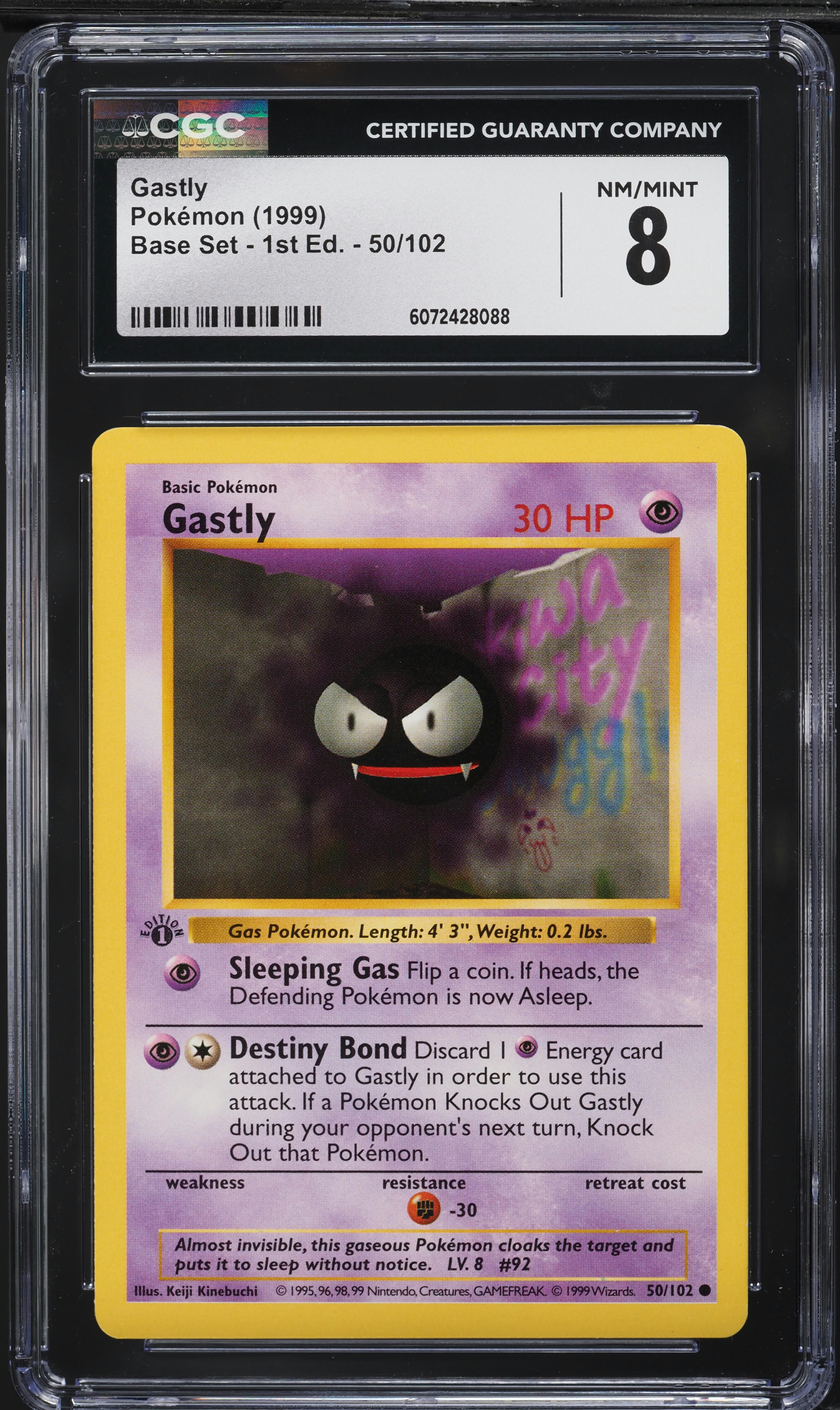 first edition gastly pokemon card | 1999 FOSSIL Psychic Rarity 1999 Pokemon Base Set Shadowless