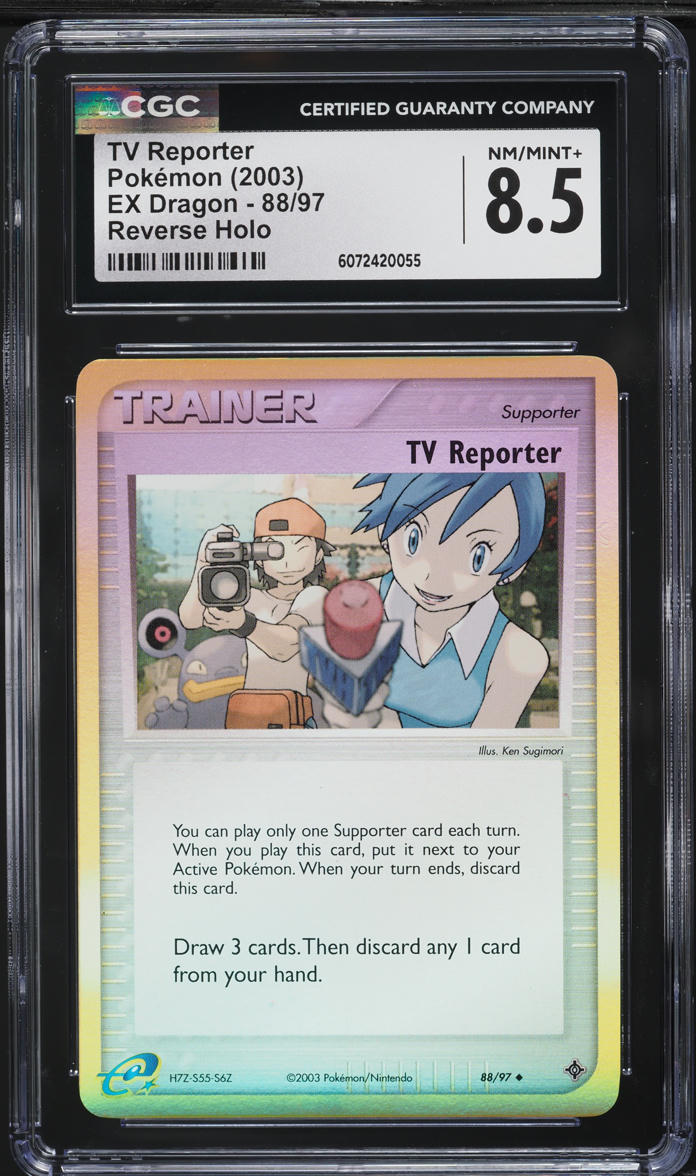 2003 Pokemon EX Dragon Reverse Holo TV Reporter #88 CGC 8.5 NM-MT+