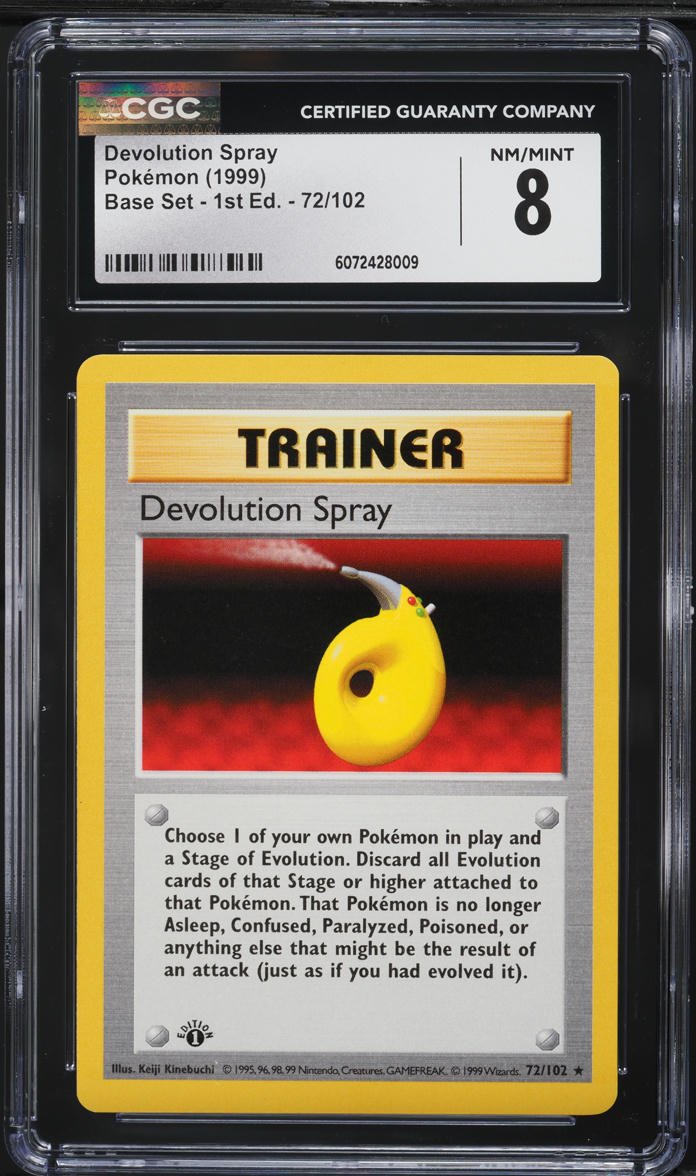 1999 Pokemon Base Set Shadowless 1st Edition Devolution Spray #72 CGC 8 NM-MT