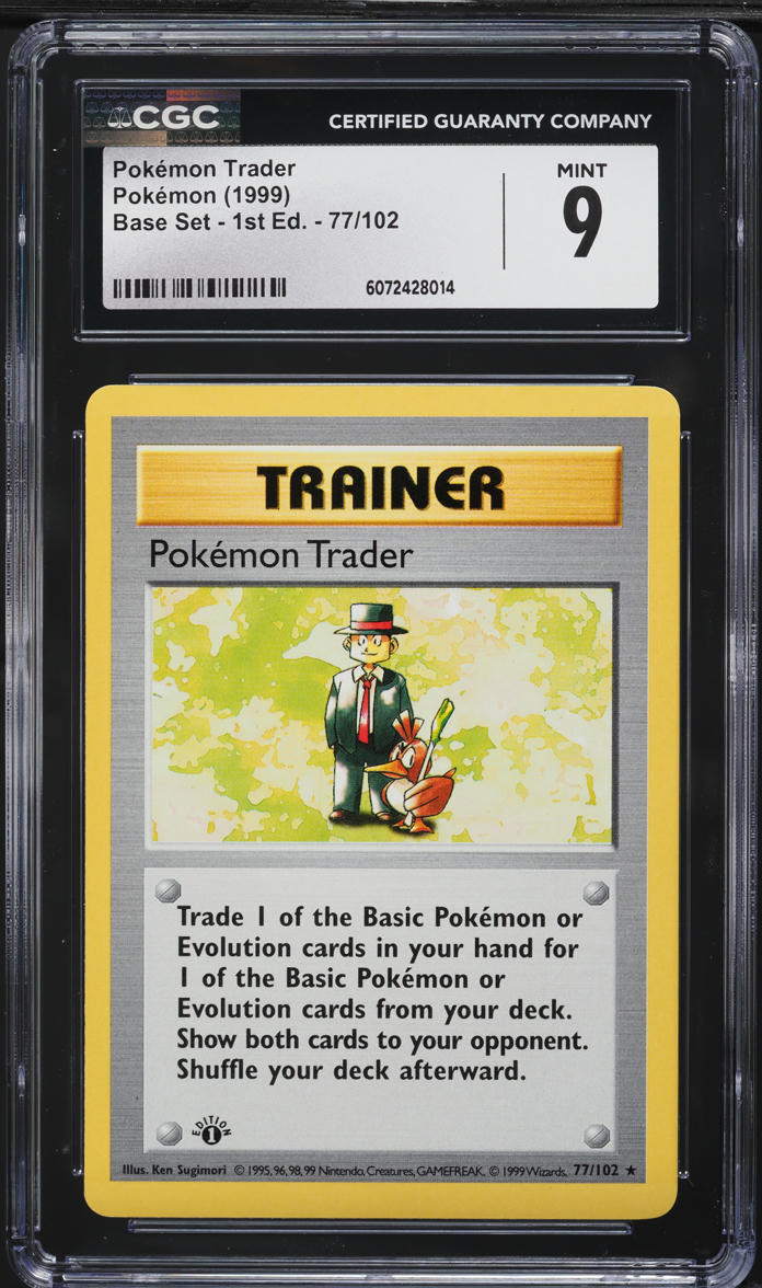 1999 Pokemon Base Set Shadowless 1st Edition Pokemon Trader #77 CGC 9 MINT