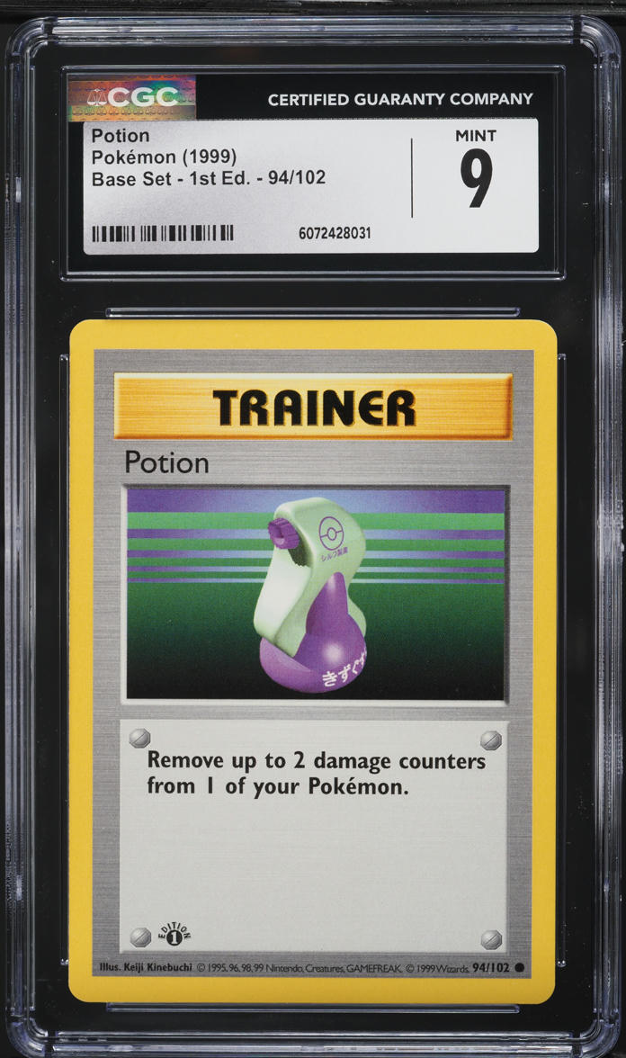 1999 Pokemon Base Set Shadowless 1st Edition Potion Trank #94 CGC 9 MINT