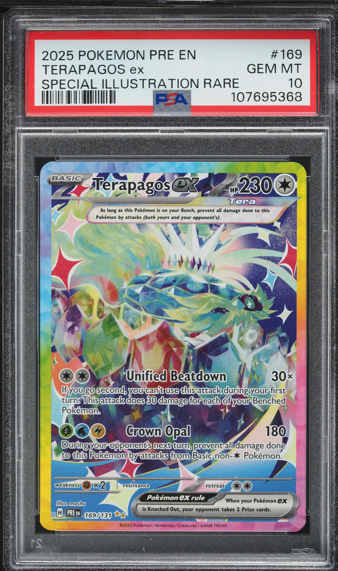 2025 Pokemon SV Prismatic Evolutions SIR Terapagos ex #169 PSA 10 GEM MINT