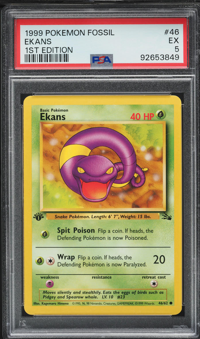 1995 ekans pokemon card value Team Rocket Unlimited: 56/82 – The Trainer Court the Defending Pokémon is now Paralyzed Ekans - Expedition Base Set