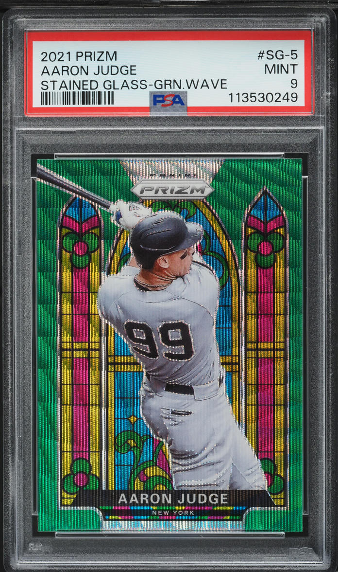 2021 Panini Prizm Stained Glass Green Wave Aaron Judge #SG-5 PSA 9 MINT