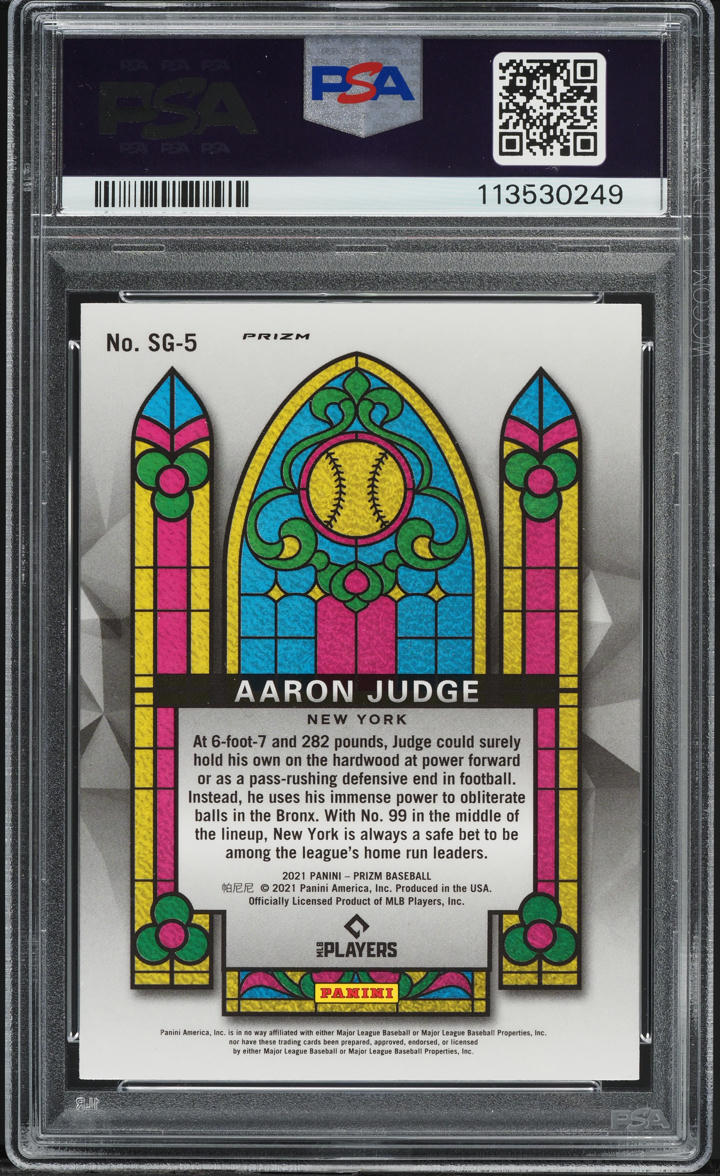 2021 Panini Prizm Stained Glass Green Wave Aaron Judge #SG-5 PSA 9 MINT