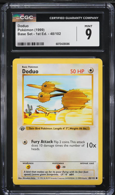 1999 Pokemon Base Set Shadowless 1st Edition Doduo #48 CGC 9 MINT