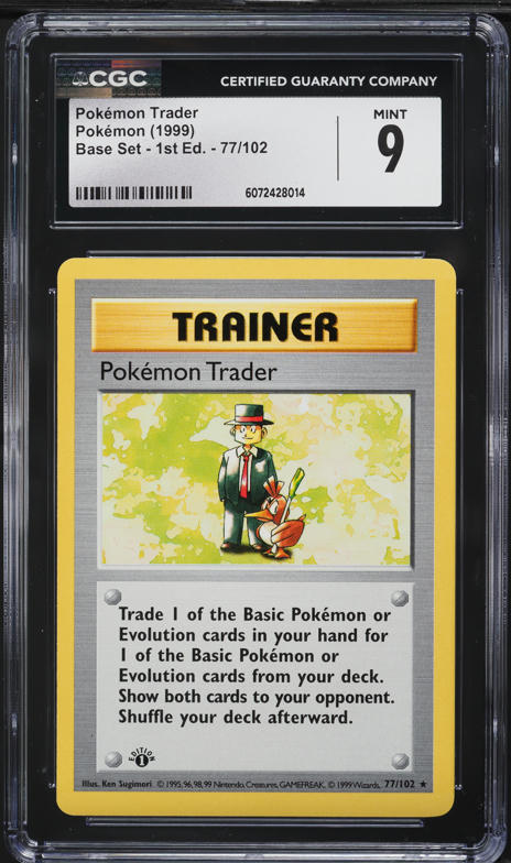 pokemon first edition trainer cards Switch Base Set #95(Shadowless) Put a Stage 2 Evolution card from your hand on the matching Basic Pokemon Base Set Rare Pokemon Breeder