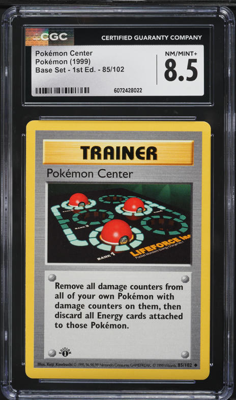 1999 Pokemon Base Set Shadowless 1st Edition Pokemon Center #85 CGC 8.5 NM-MT+