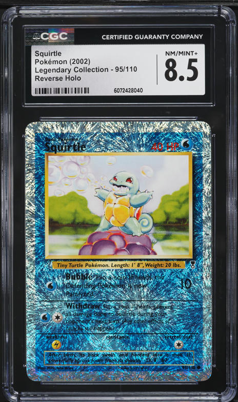 2002 Pokemon Legendary Collection Reverse Holo Squirtle #95 CGC 8.5 NM-MT+  on Fanatics Collect