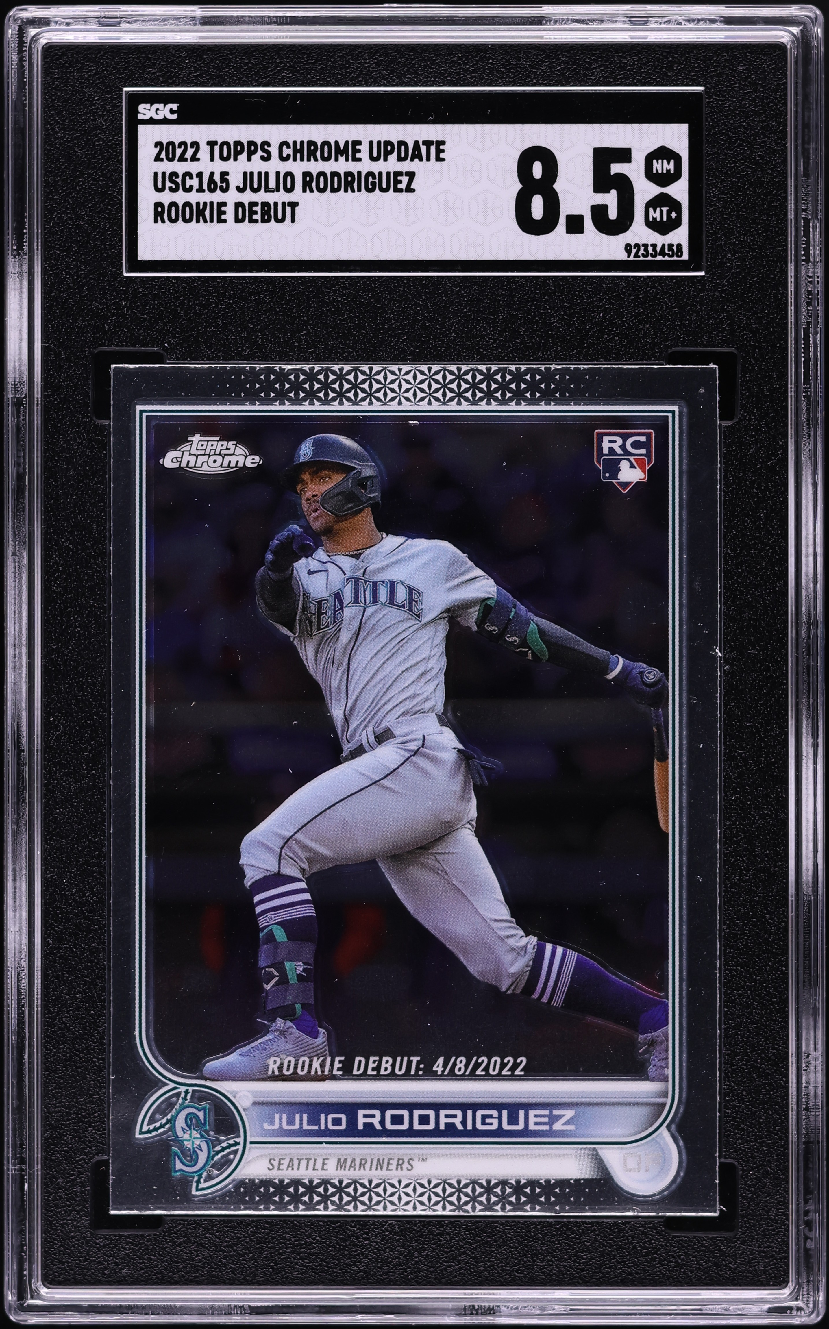 2022 Topps Chrome Update Julio Rodriguez ROOKIE #USC165 SGC 8.5 NM