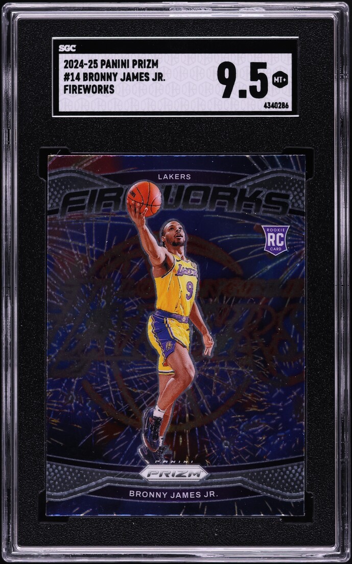 2024 Panini Prizm Fireworks Bronny James Jr. ROOKIE #14 SGC 9.5 MINT+