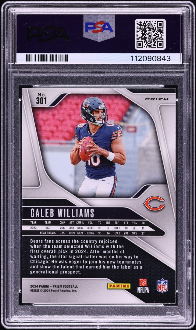 2024 Panini Prizm Snake Skin Caleb Williams ROOKIE #301 PSA 9 MINT
