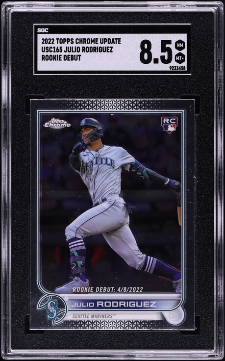 2022 Topps Chrome Update Julio Rodriguez ROOKIE #USC165 SGC 8.5 NM