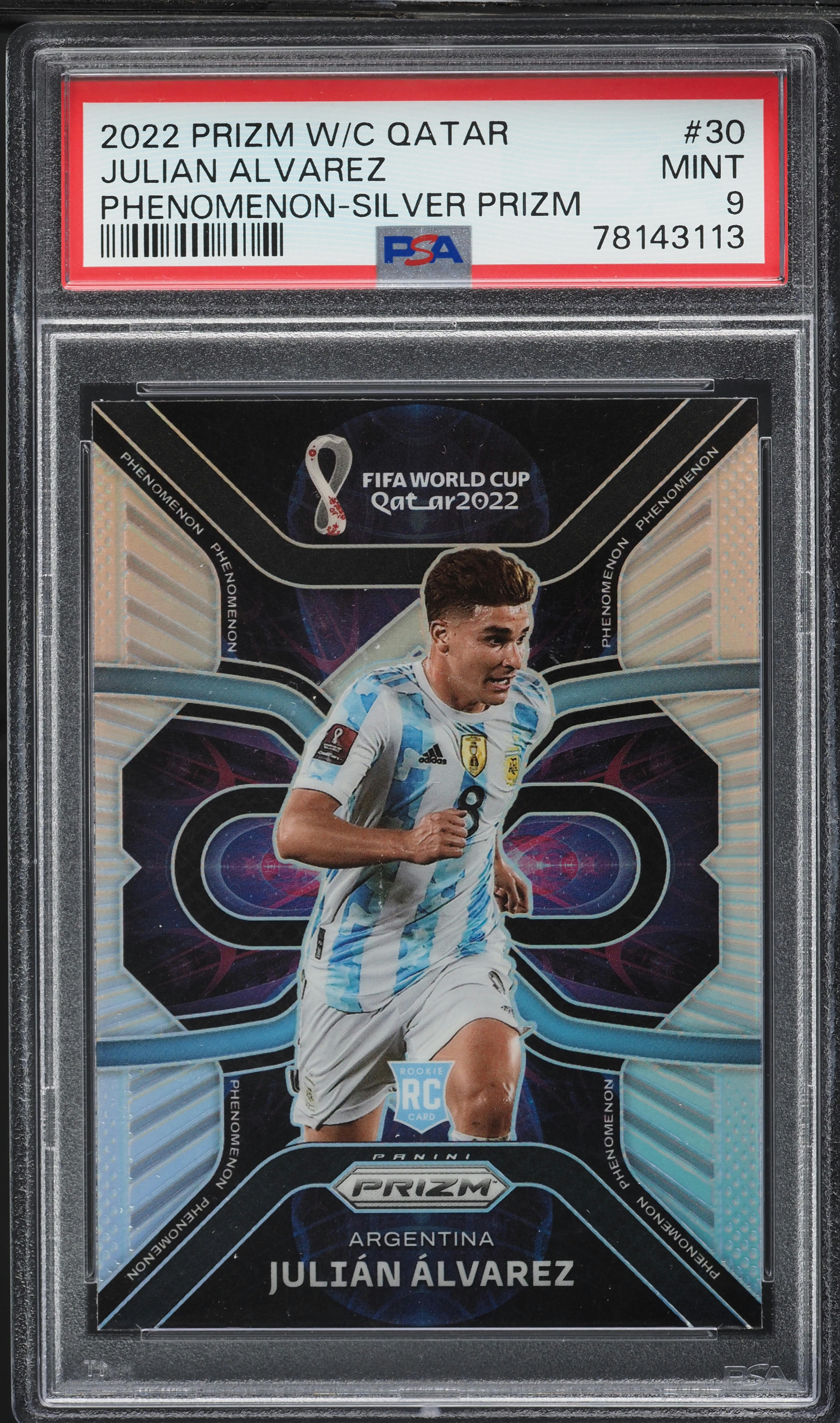 2022 Panini Prizm World Cup Qatar Phenomenon Silver Julian Alvarez