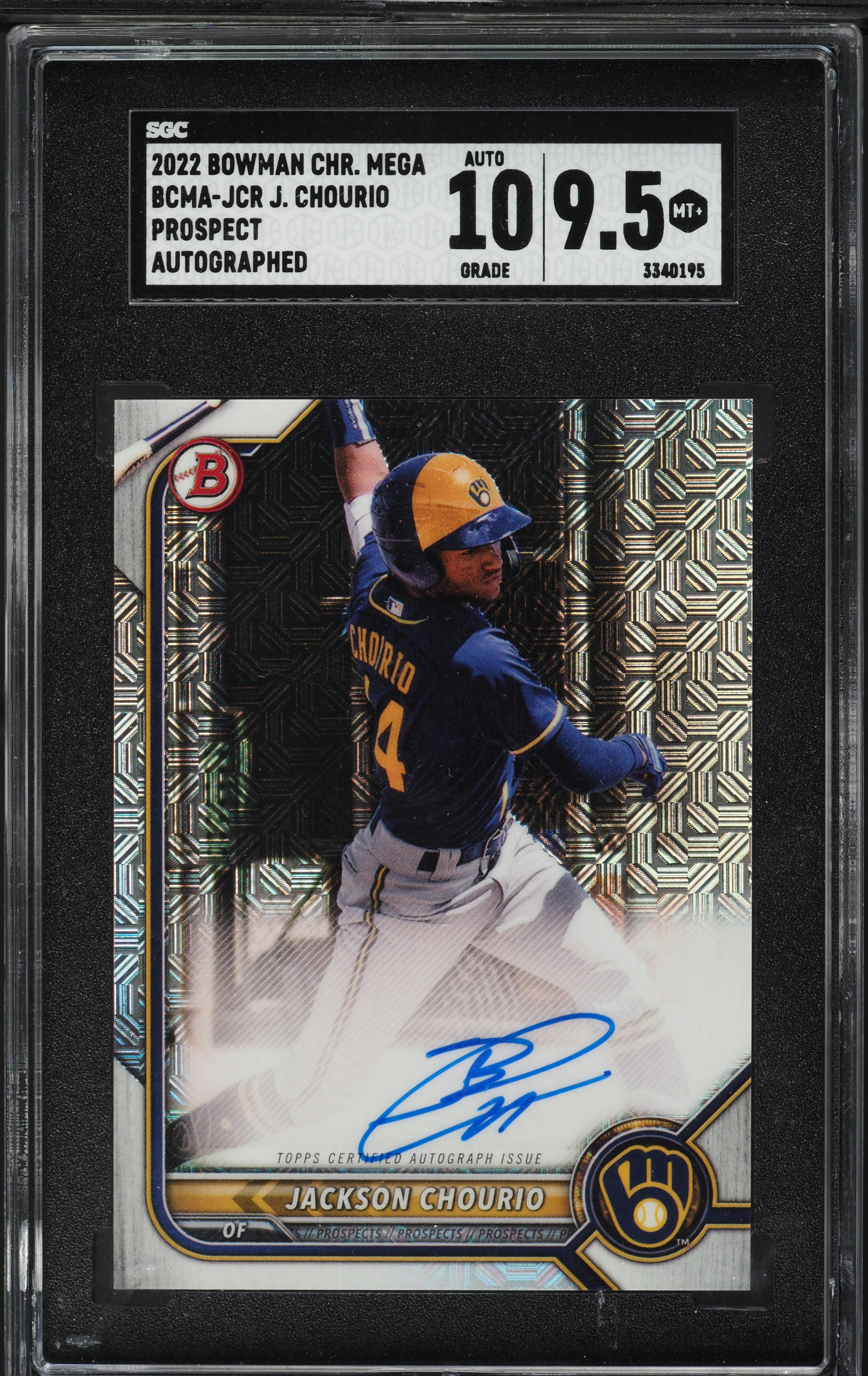2022 Bowman Chrome Mega Box Jackson Chourio PROSPECT AUTO #BCMA 