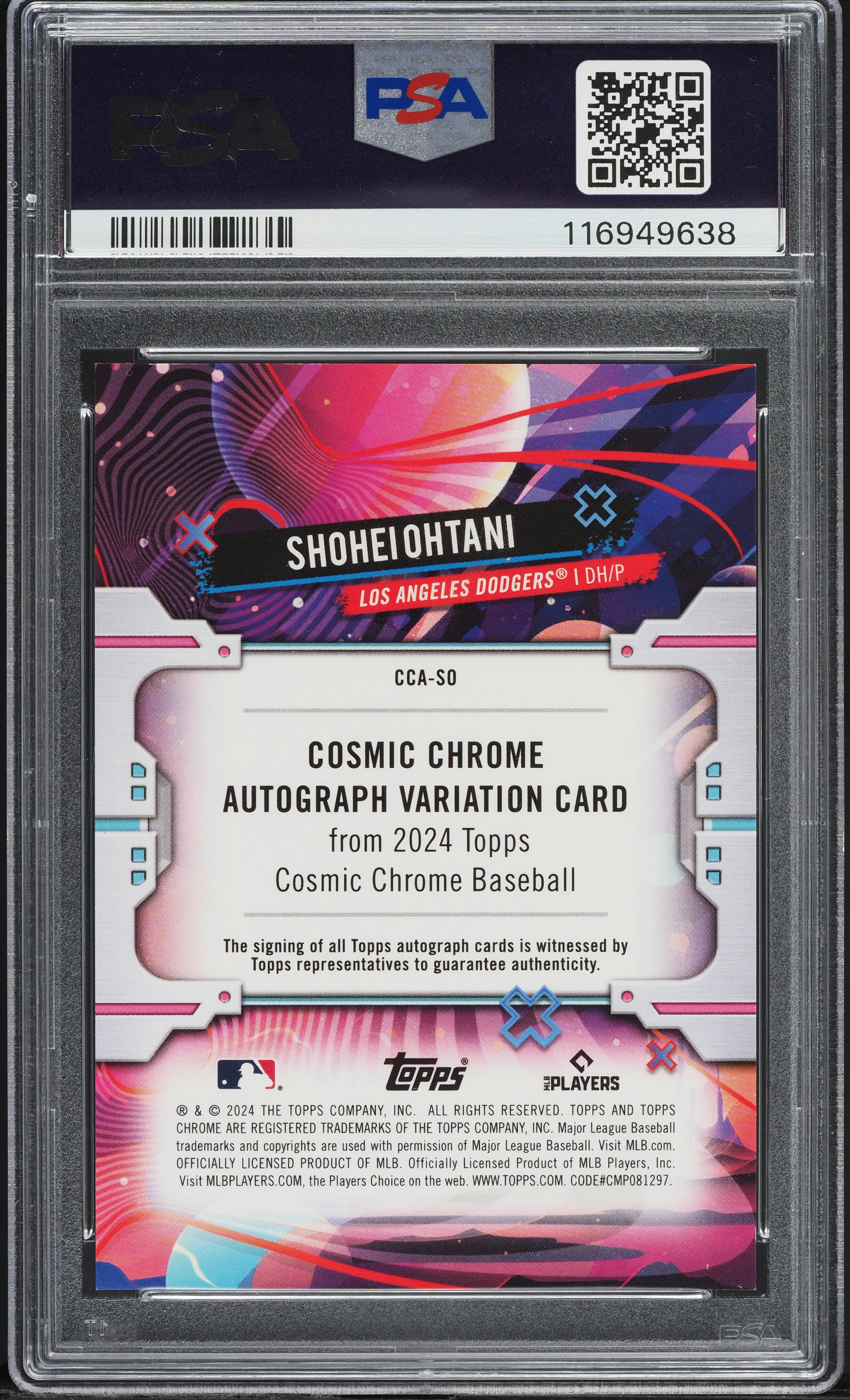 2024 Topps Chrome Cosmic Black Eclipse Shohei Ohtani AUTO DNA 9 /10 #SO PSA  9 on Fanatics Collect