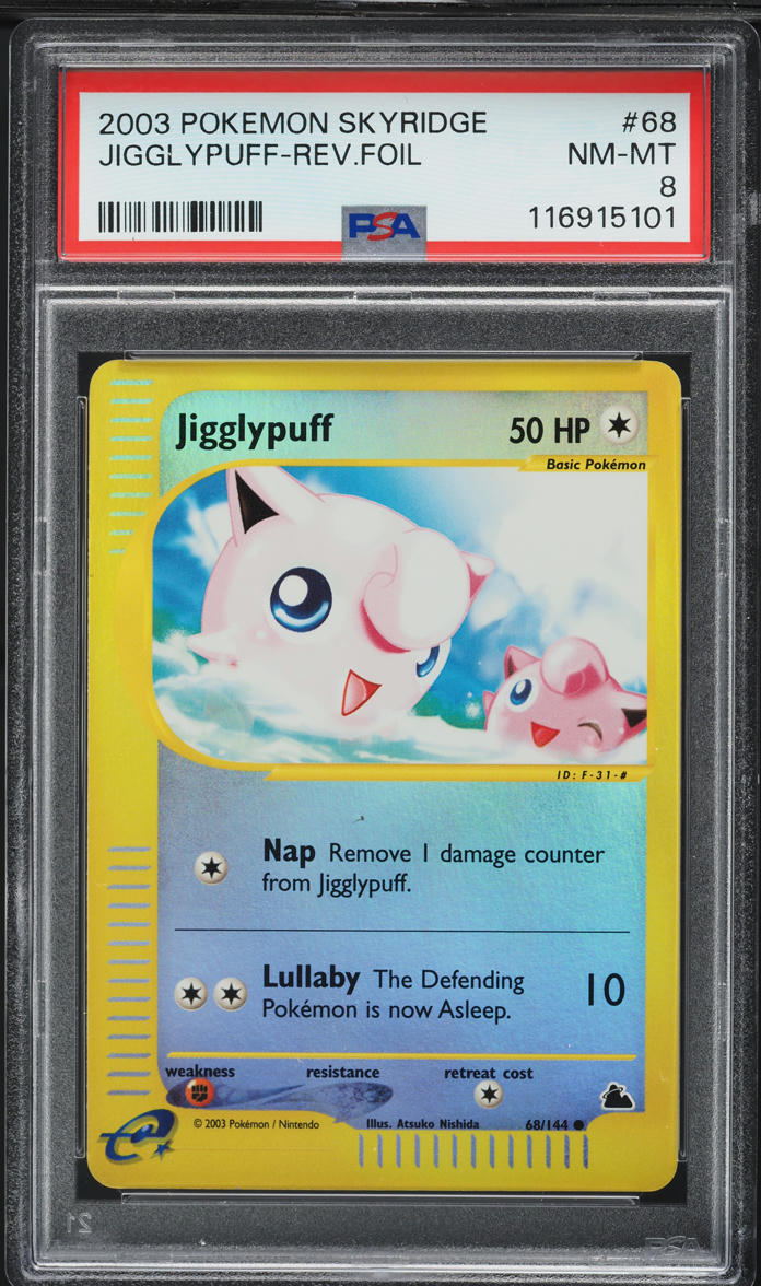 2003 Pokemon Skyridge Reverse Holo Jigglypuff #68 PSA 8 NM-MT