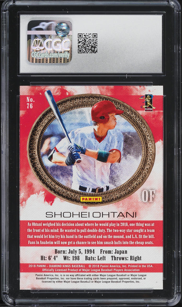 2018 Panini Diamond Kings Shohei Ohtani ROOKIE #76 CGC 10 GEM MINT