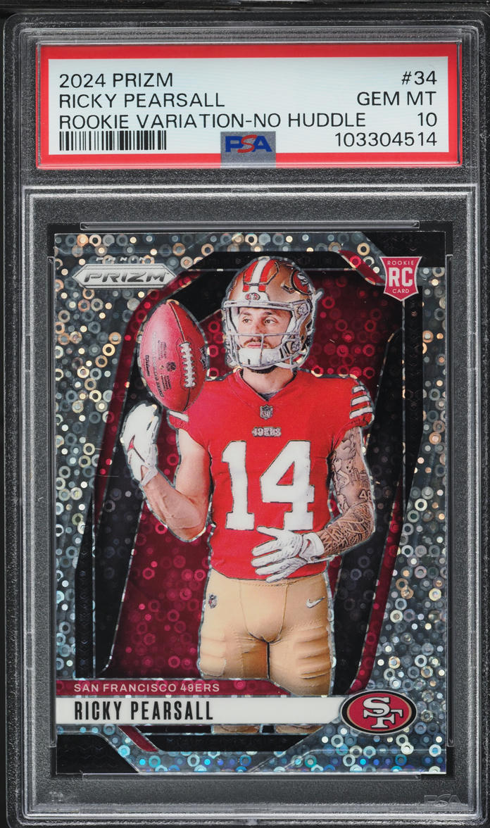 2024 Panini Prizm Variation No Huddle Ricky Pearsall ROOKIE #34 PSA 10 GEM MINT