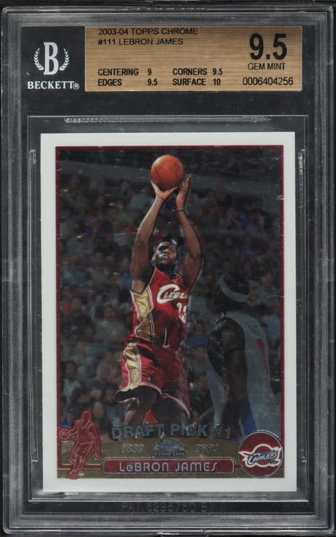 2003 Bowman Chrome Gold Refractor LeBron James ROOKIE /50 #123 PSA