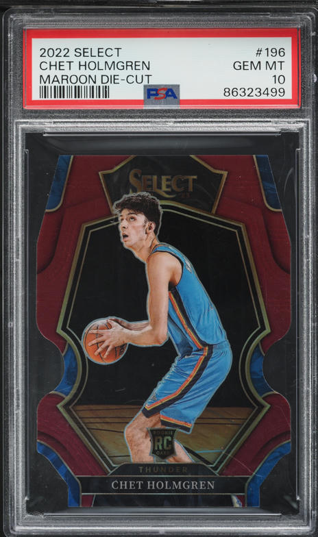 2022 Select Premier Level Maroon Prizm Die-Cut Chet Holmgren RC