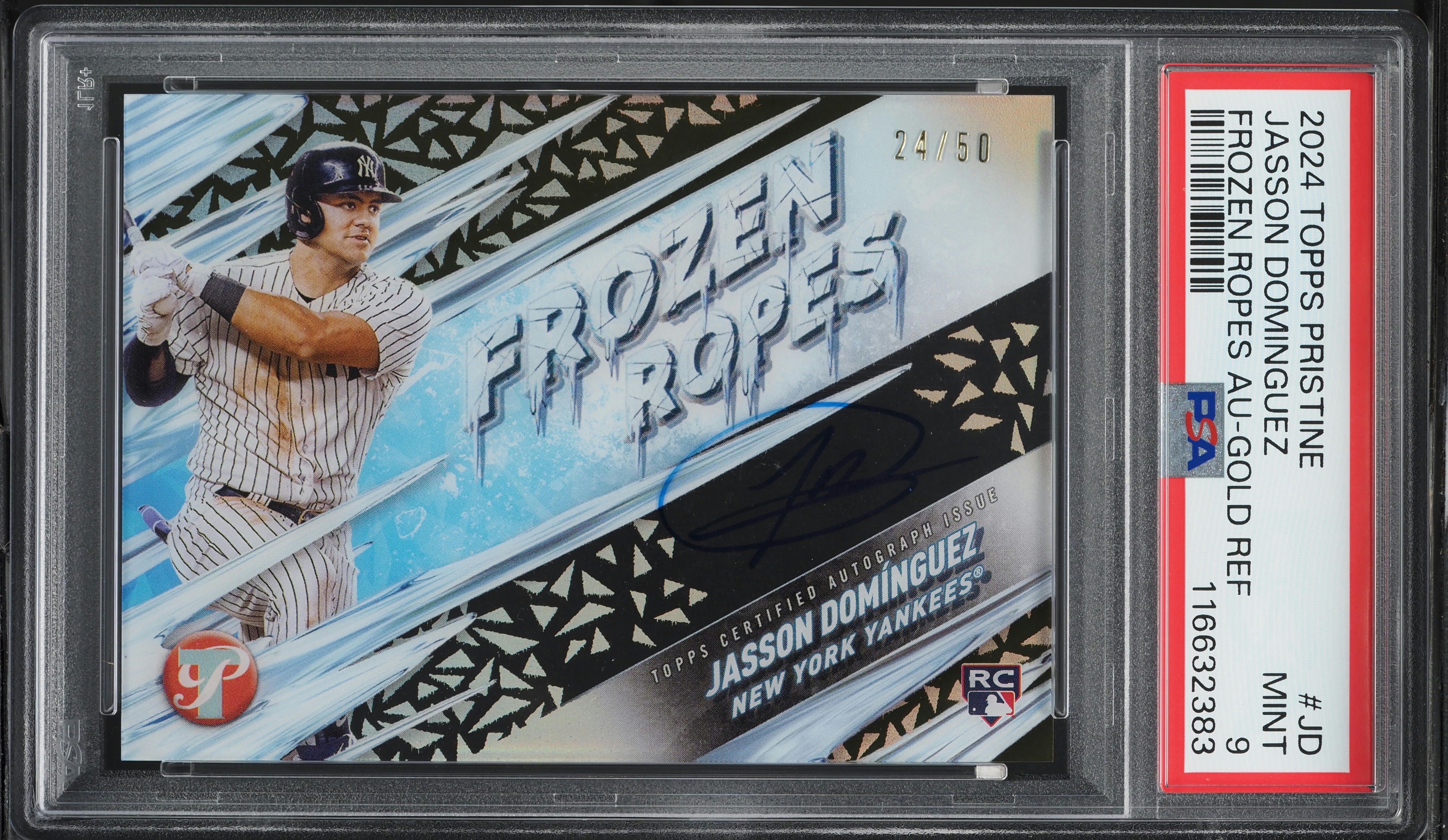 2024 Topps Pristine Frozen Ropes Gold Ref Jasson Dominguez RC AUTO 
