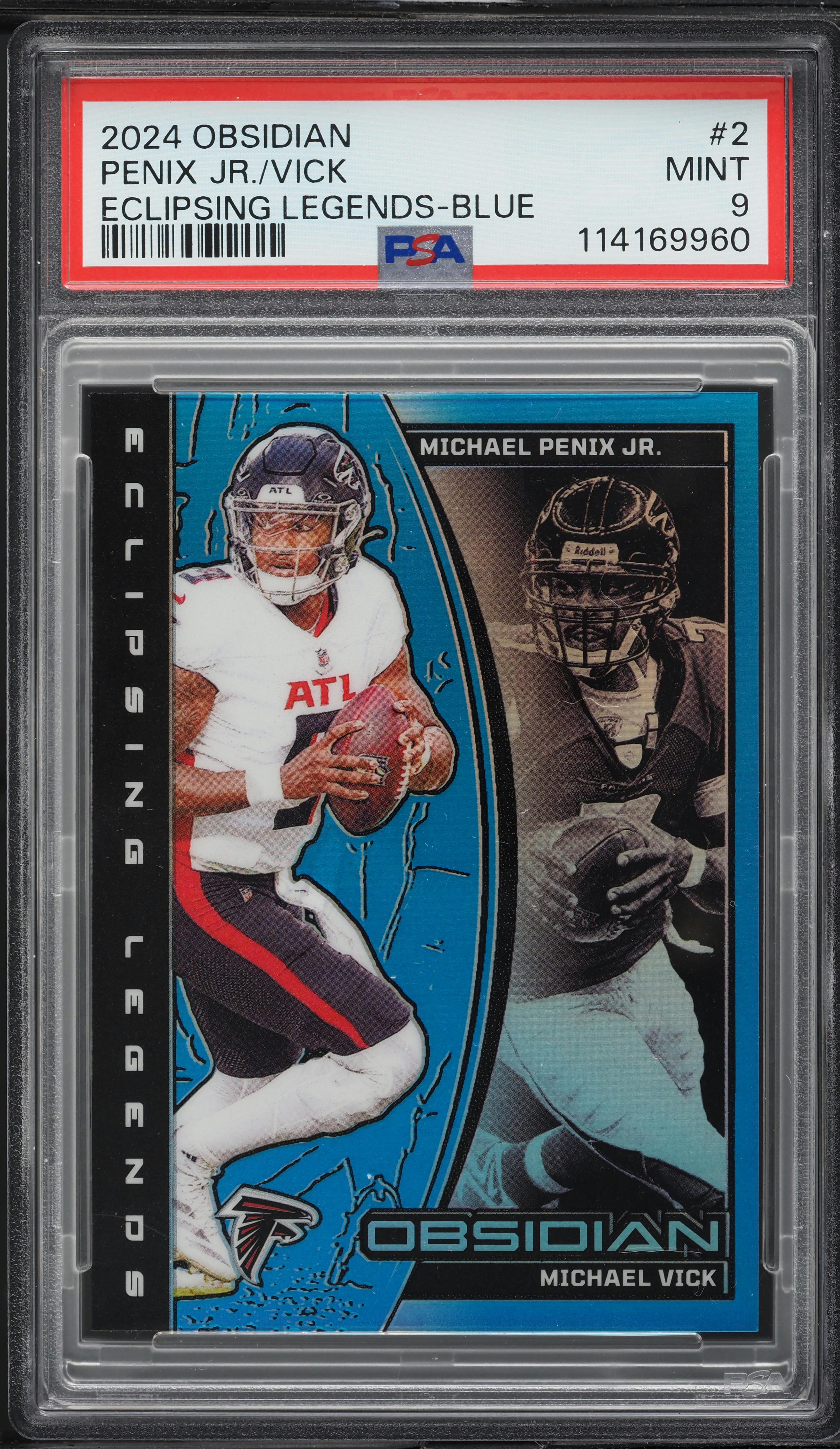 2024 Panini Obsidian Eclipsing Legends Blue Vick Michael Penix Jr