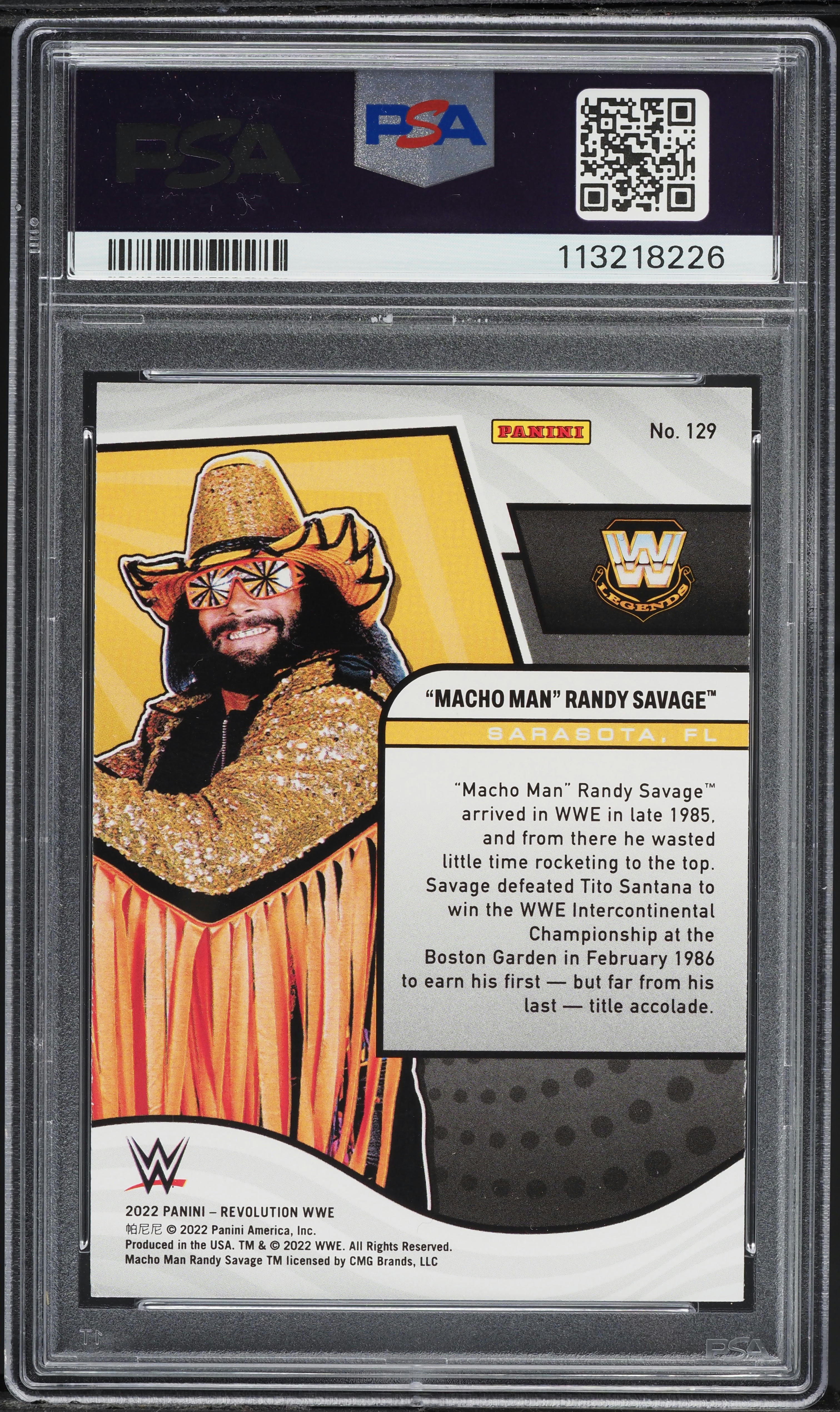 2022 Panini Revolution WWE Randy Savage #129 PSA 8 NM-MT on