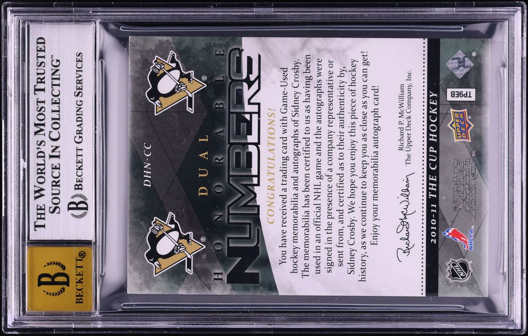 2010 The Cup Honorable Numbers Dual Sidney Crosby PATCH /87 DHN-CC