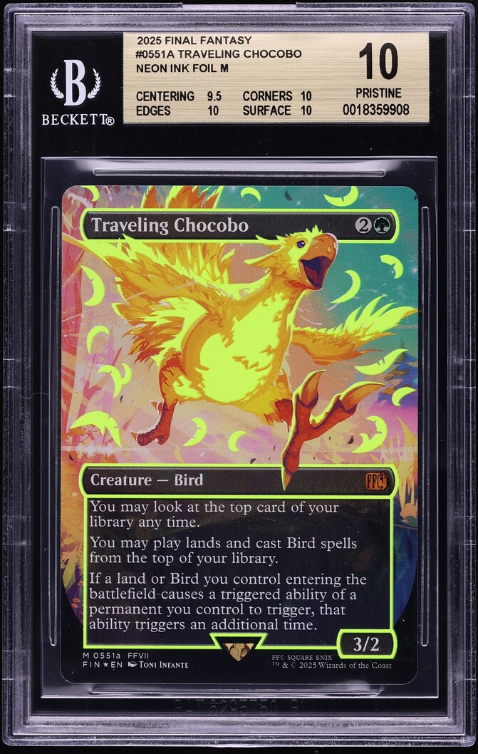 2025 MTG Final Fantasy Neon Ink Foil M Traveling Chocobo #0551A