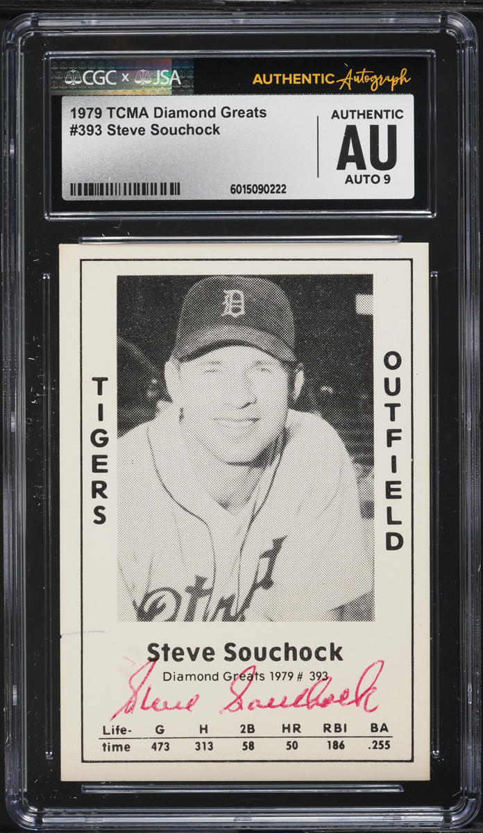 1979 TCMA Diamond Greats Steve Souchock AUTO #393 JSA CGC AUTH