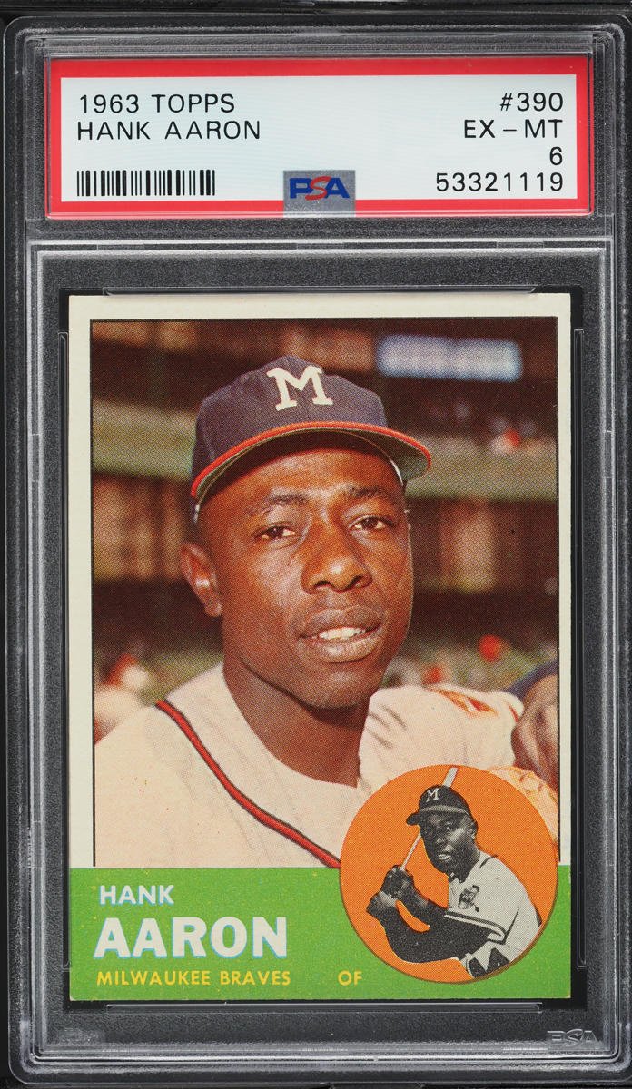 1963 Topps Hank Aaron #390 PSA 6 EXMT