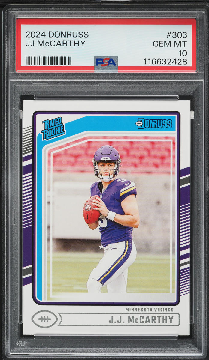 2024 Donruss Football J.J. McCarthy ROOKIE #303 PSA 10 GEM MINT