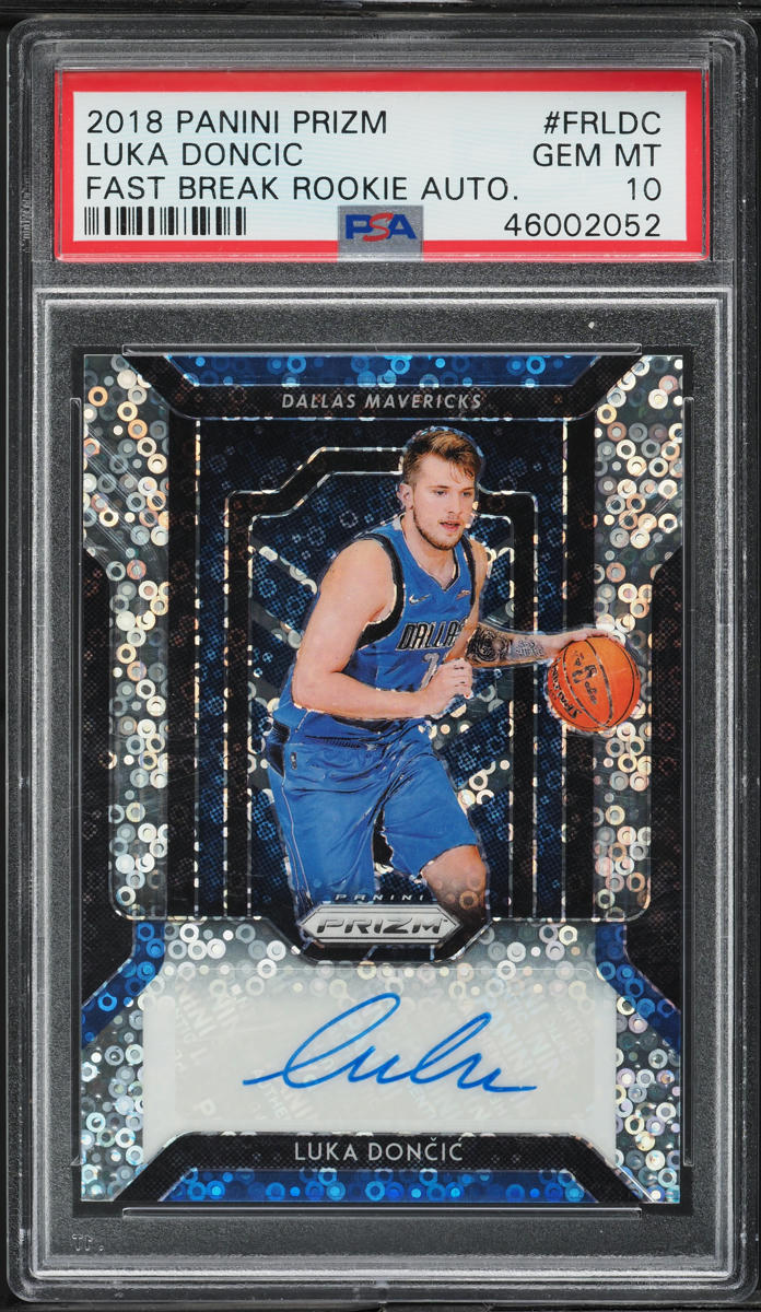 2018 Panini Prizm Fast Break Luka Doncic ROOKIE AUTO #FR-LDC PSA