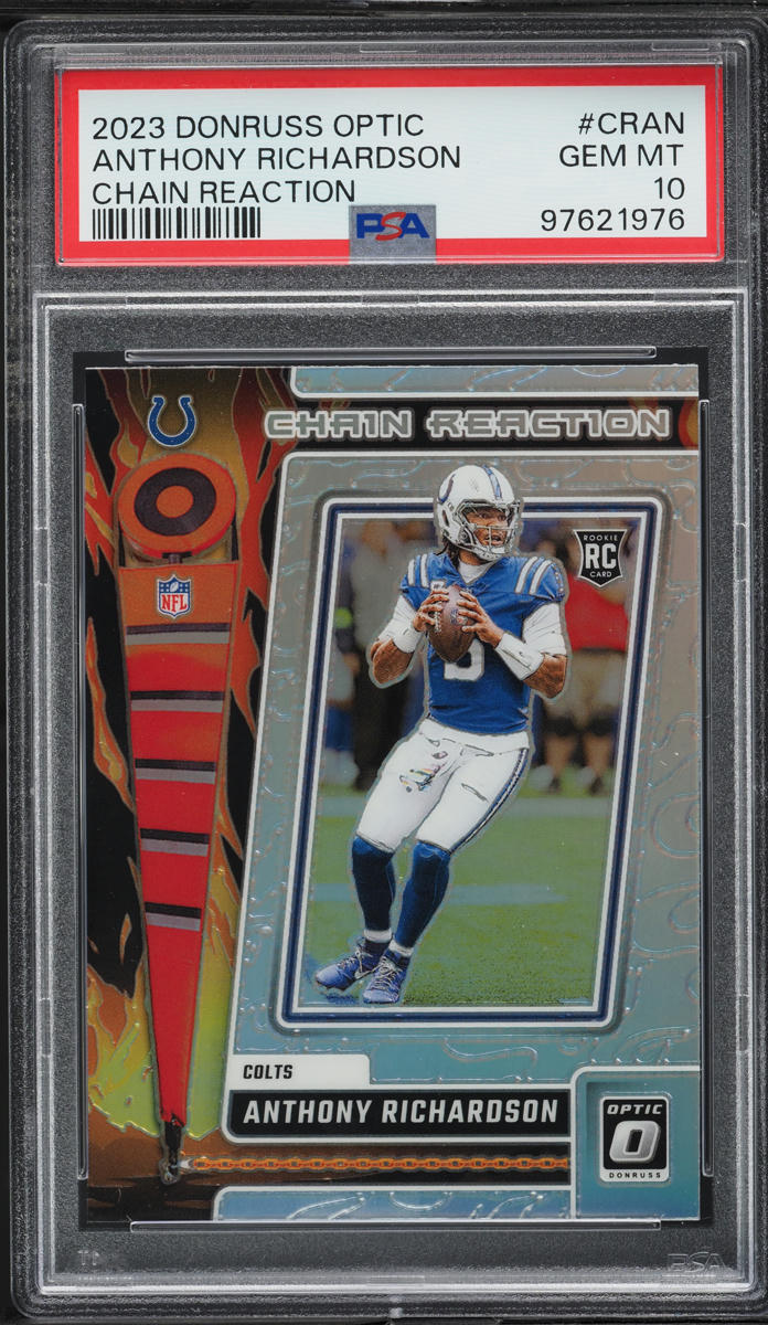 2023 Donruss Optic Chain Reaction Anthony Richardson ROOKIE #CR-AN PSA 10 GEM