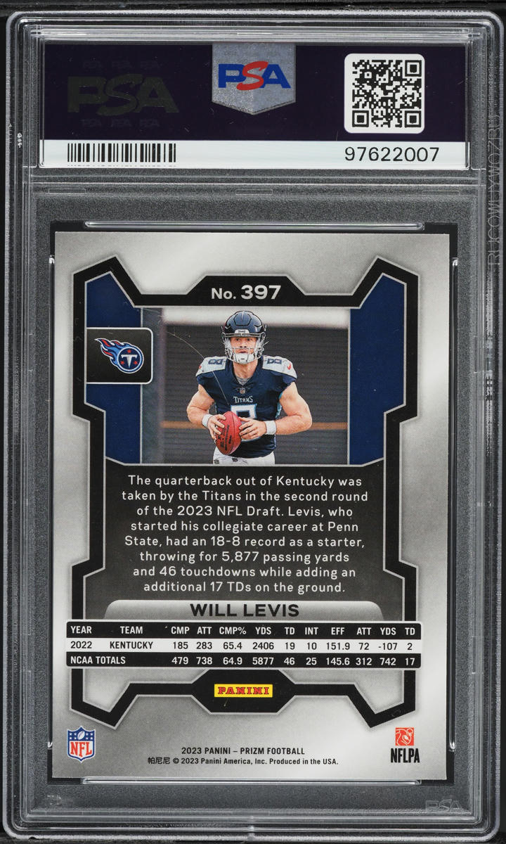 2023 Panini Prizm Will Levis ROOKIE #397 PSA 9 MINT on Fanatics