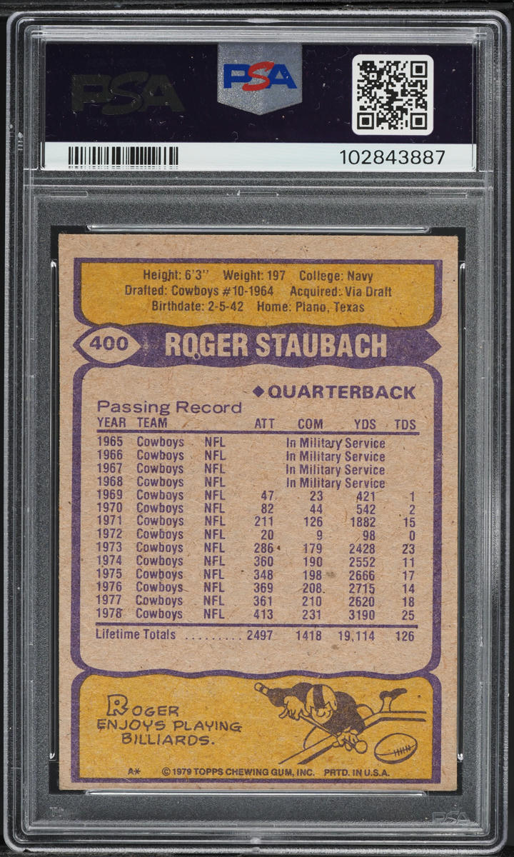 1979 Topps Football Roger Staubach ALL-PRO #400 PSA 5 EX