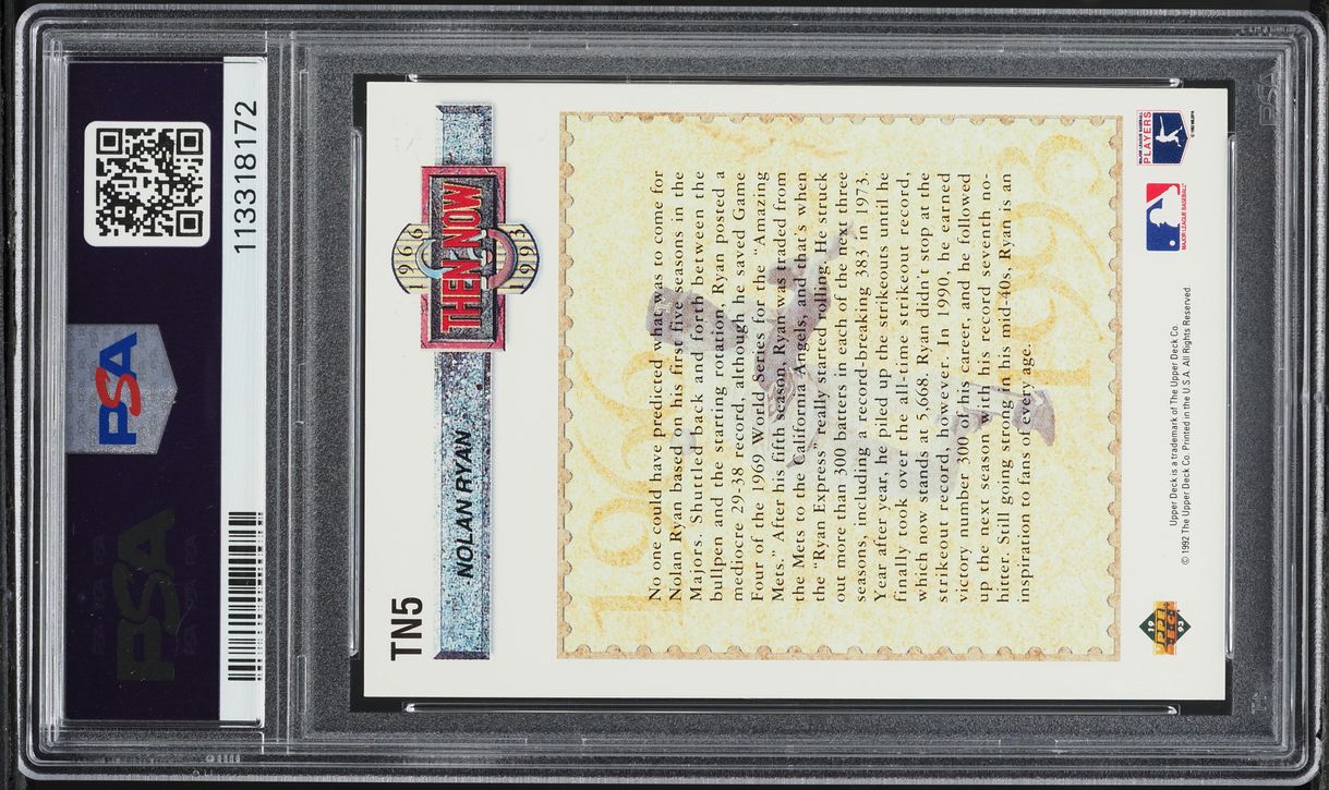 1993 Upper Deck Then & Now Nolan Ryan #TN5 PSA 7 NRMT