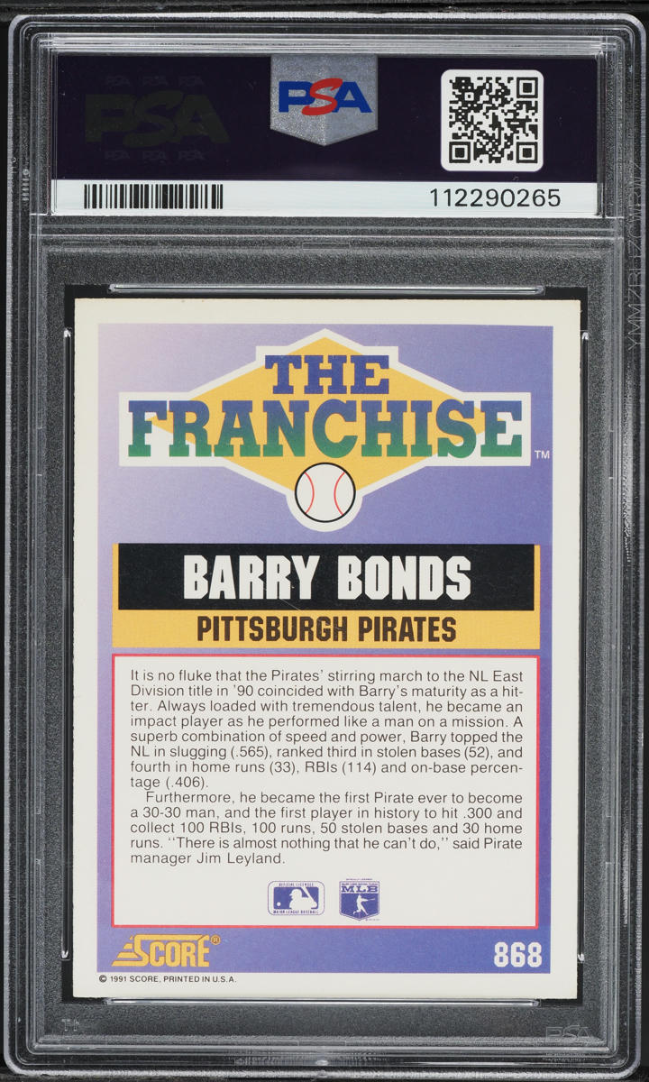 1991 Score Barry Bonds #868 PSA 5 EX
