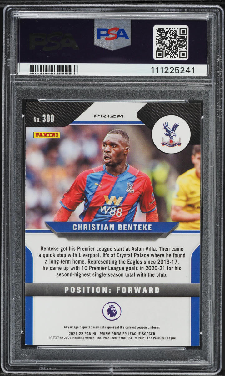 2021 Panini Prizm Premier League Silver Christian Benteke #300 PSA 9 MINT